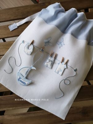 Panni stesi tridimensionale barca. Sacca cambio panna