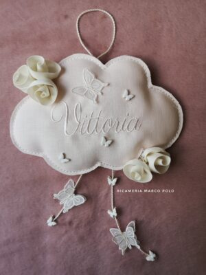 Nuvola, rose e farfalle rosa