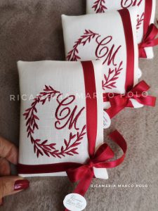 Bustina laurea panna corona alloro e nastro incrocio