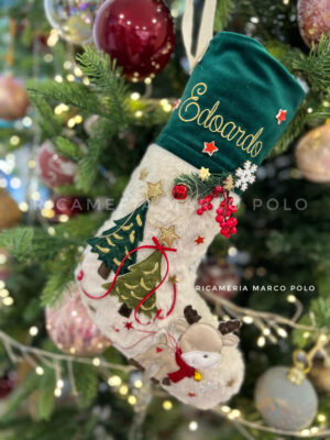 Renna e abeti bordo verde