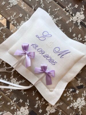 Portafedi in lino personalizzati