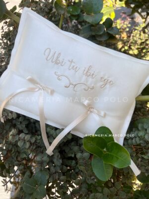 Ubi tu ibi ego. Portafedi in seta rettangolare