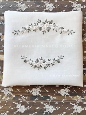 Rose panna. Copertina sacco piumino in lino panna