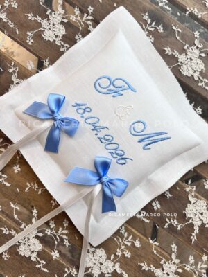 Portafedi Lino Panna iniziali e data