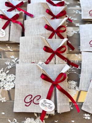 Bustina laurea lino tortora